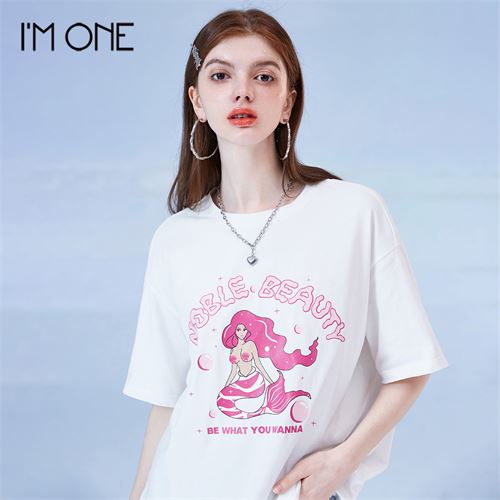 【海洋诺曼底号】白色印花短袖T恤女2022年夏季新款宽松上衣ins潮 99.0元