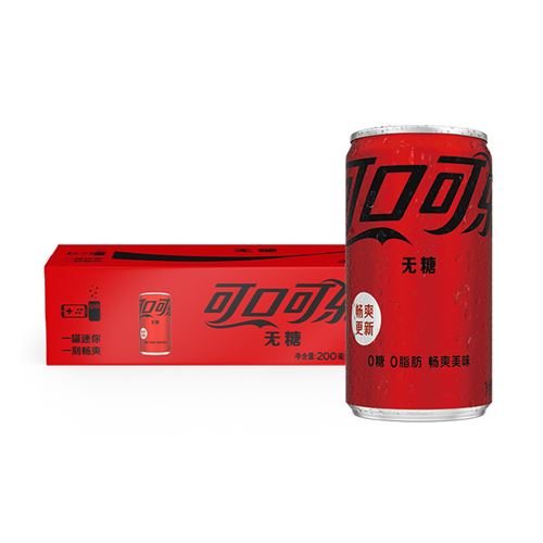 可口可乐 Coca-Cola 零度 Zero 碳酸饮料 200ml*24罐 整箱装 摩登罐 小可乐 可口可乐出品 新老包装随机发货