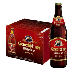百帝王（Benediktiner）小麦黑啤酒 修道院 500ml*12瓶 整箱装 德国原装进口225.0元，合112.5元/件