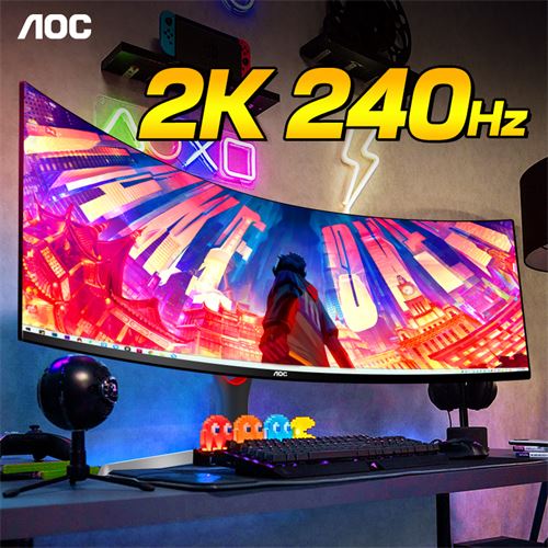 AOC 27英寸2K240Hz电竞显示器曲面电脑屏幕144Hz快速液晶CQ27G3ZE1249.0元