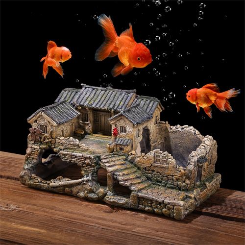 中式鱼缸摆件创意鱼虾躲避屋水族箱草缸造景装饰微景观古建筑模型    91.0元，合45.5元/件