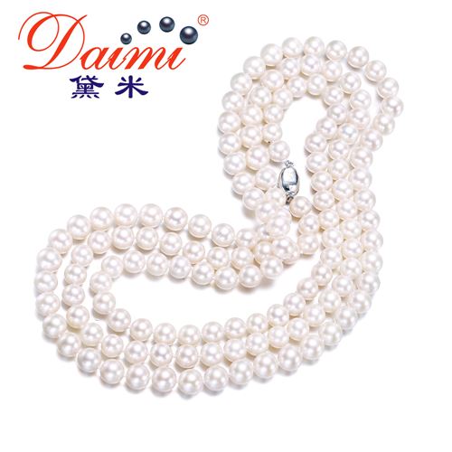 黛米珠宝 幽雅 9-10mm圆形高品质珍珠毛衣链女中长款项链送妈妈款2490.0元