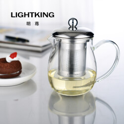 明尊（LIGHTKING）泡茶壶 耐热玻璃茶具 不锈钢过滤花茶壶泡茶器 L-04/500ml 275.0元，合55.0元/件