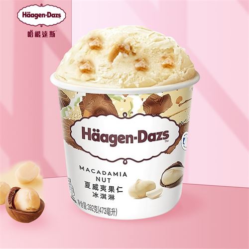哈根达斯（Haagen Dazs）冰淇淋 夏威夷果仁口味 大杯473ml京东冷链配送