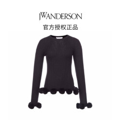 J W Anderson  女士黑色毛球圆领S码针织衫 KT0042-YN0008-999-S 1592.0元
