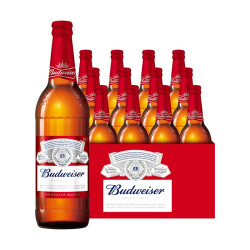 百威（Budweiser）淡色拉格啤酒 600ml*12瓶 大瓶 整箱装151.2元，合75.6元/件