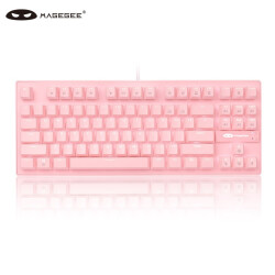 MageGee MK1 机械键盘 有线机械键盘 87键背光游戏机械键盘 女生可爱台式电脑笔记本游戏键盘 粉色白光 青轴129.0元
