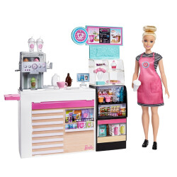 芭比(Barbie) 女孩过家家玩具娃娃玩具小公主洋娃娃换装娃娃生日礼物-芭比娃娃咖啡店GMW03432.6元，合108.15元/件
