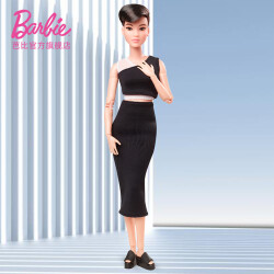芭比（Barbie）儿童玩具女孩礼物洋娃娃小公主过家家玩具-芭比美丽珍藏之时尚典藏娃娃（黑短发版）GXB291180.0元，合236.0元/件