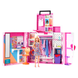芭比（Barbie）儿童玩具女孩礼物洋娃娃小公主过家家玩具衣柜-芭比时尚双层梦幻衣橱衣柜HGX57369.0元