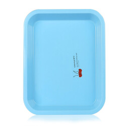 茶花 塑料长方形欧式托盘  厨房家居茶盘 蓝色_1个21.42元，合10.71元/件