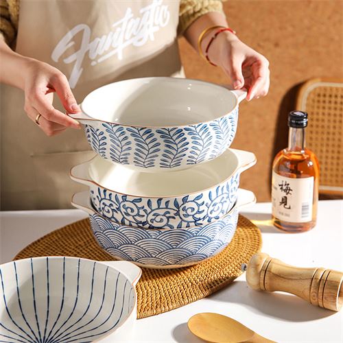 日式复古双耳汤碗陶瓷家用大号汤盆单个高颜值餐具毛血旺拉面大碗33元