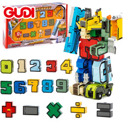 古迪(GUDI)积木 男孩变形玩具生日礼物儿童新乐新机器人合体金刚拼装 数字变形套装（10个数字+5个符号）89.0元