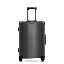 caseman 卡斯曼拉杆箱24英寸铝框可登机行李箱男女款行李箱耐磨抗摔万向轮休闲拉杆箱 920C 灰色  24英寸766.0元，合383.0元/件