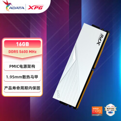 威刚（ADATA）16GB DDR5 5600 台式机内存条 XPG威龙-LANCER（釉白）499.0元
