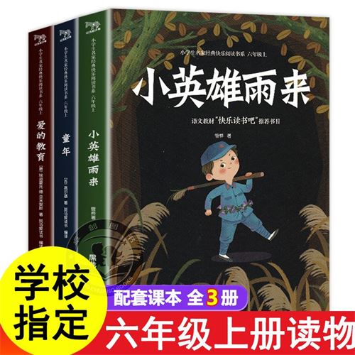 全套3册小英雄雨来管桦爱的教育正版原著完整版童年高尔基六年级 11.5元