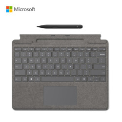 微软 Surface Pro 亮铂金特制版专业键盘盖+超薄触控笔2 适用Pro 9/Pro 8 Alcantara材质 磁性吸附接口 1750.0元