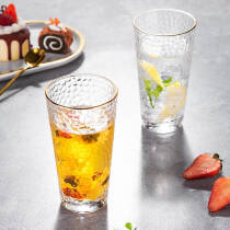美厨（maxcook）玻璃水杯 锤纹光身描金玻璃杯家用水杯茶杯300ml高款两只装MCB52922.33元