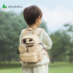 shukiku儿童背包户外休闲运动包大容量多功能双肩包轻便透气防泼水书包 卡其色 S码 S-2124166.7元