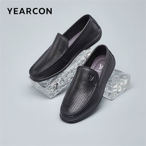 意尔康男鞋夏季透气男士凉鞋2023新款皮凉鞋真牛皮一脚蹬休闲皮鞋